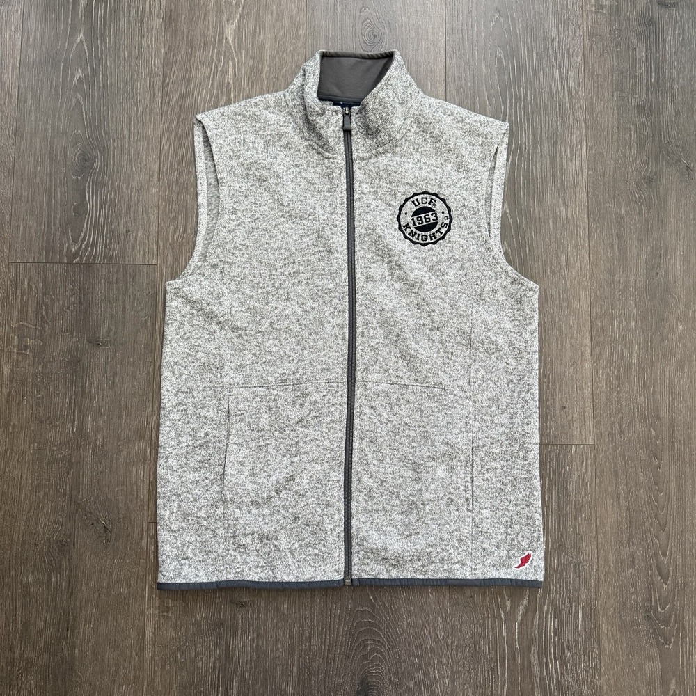 League Collegiate Wear NWT Saranac Full Zip Vest S Gray UCF Knights Athleisure
